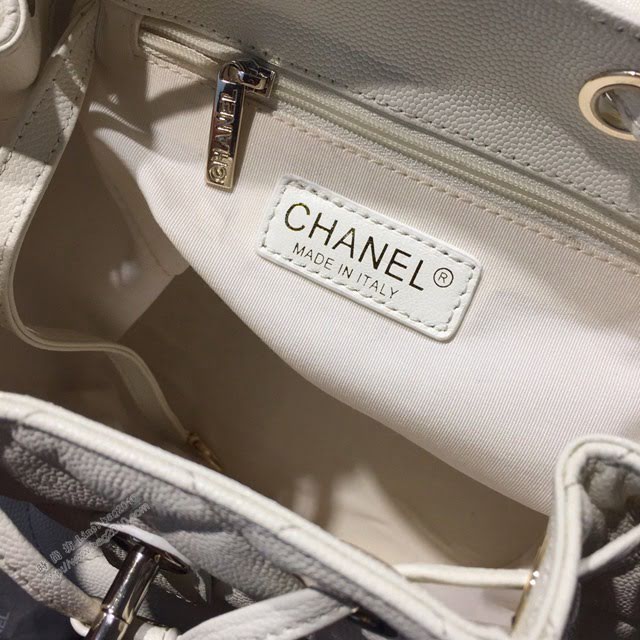 Chanel女包 2020早春新款黑色荔枝紋小牛皮 Duma雙肩背包  djc4010